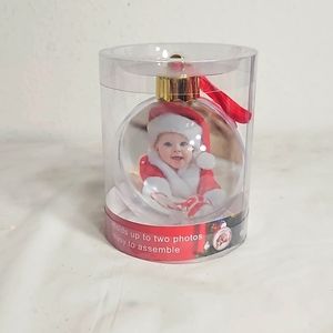NIB clear create your own photo christmas plastic ornament